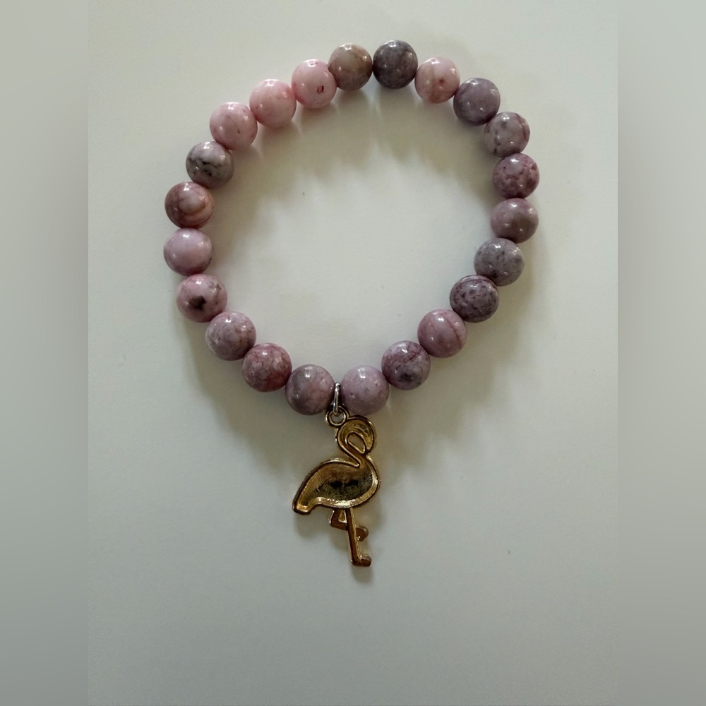 NWT Flamingo 🦩 GET YOUR PINK BACK Charm Beaded Bracelet YOU ARE FLAMAZING - Picture 4 of 7